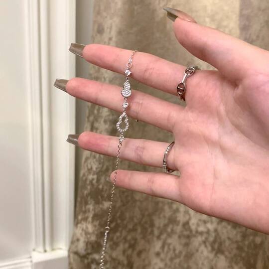 Guochao Fulu Double Gourd Bracelet Women's Simple Niche Diamond Ins Style Bracelet Ethnic Style Accessories Girlfriend Gift