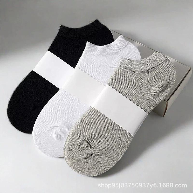 Men's spring summer solid invisible socks, absorbs sweat and smell