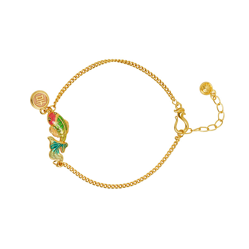 Nuevos productos de pulseras de oro de arena de Vietnam, maras redondas de maras de maras, cuerdas de carpa koi azul, joyas de alta calidad al por mayor.