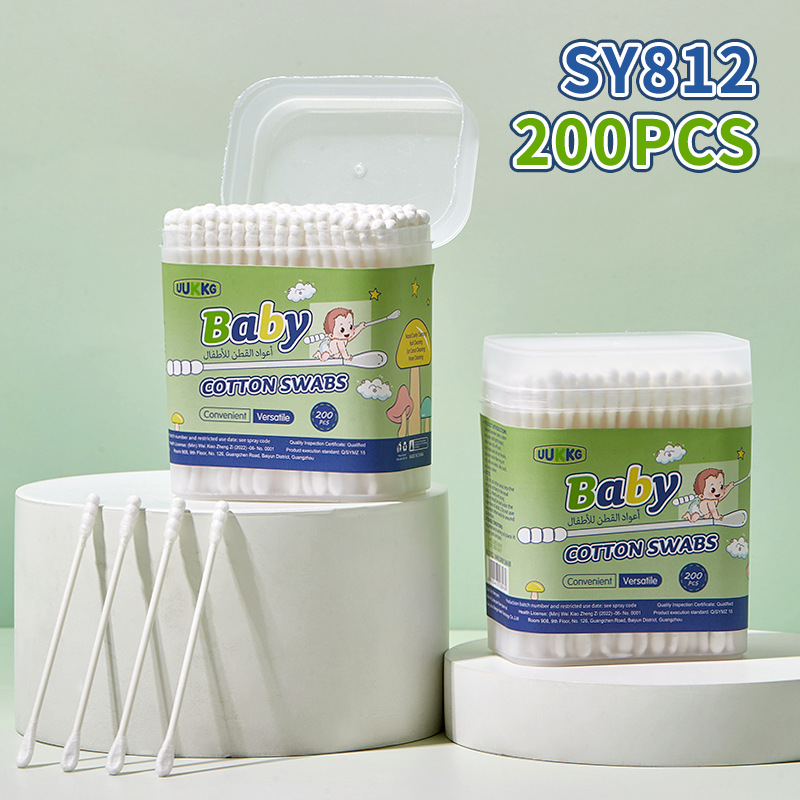 UUKKG doble punta de bambú tampón de algodón 500 paquetes de salón de belleza para el cuidado del hogar, extracción de orejas, tampón de algodón maquillaje, exclusivo transfronterizo