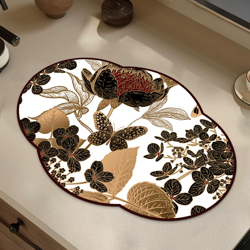 Китайский классический Настольный коврик из диатомовой грязи впитывающий Быстросохнущий Настольный нескользящий коврик бытовой кухонный дренажный коврик цельная доставка