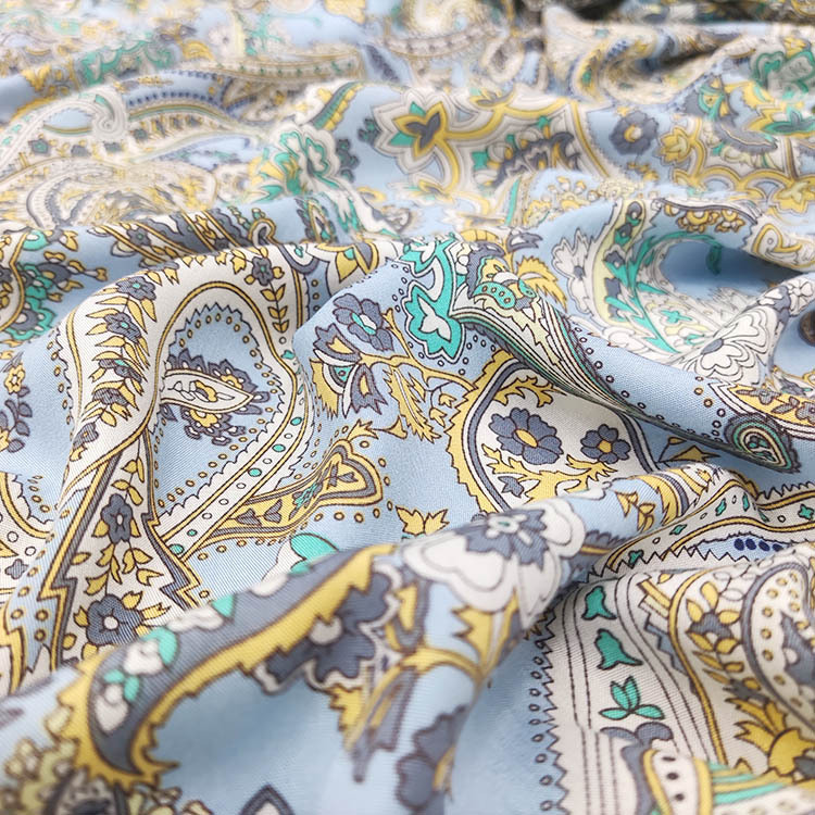 Nueva tendencia tropical impresión plana tejido 100% Challis tela de mujer de rayon image 6