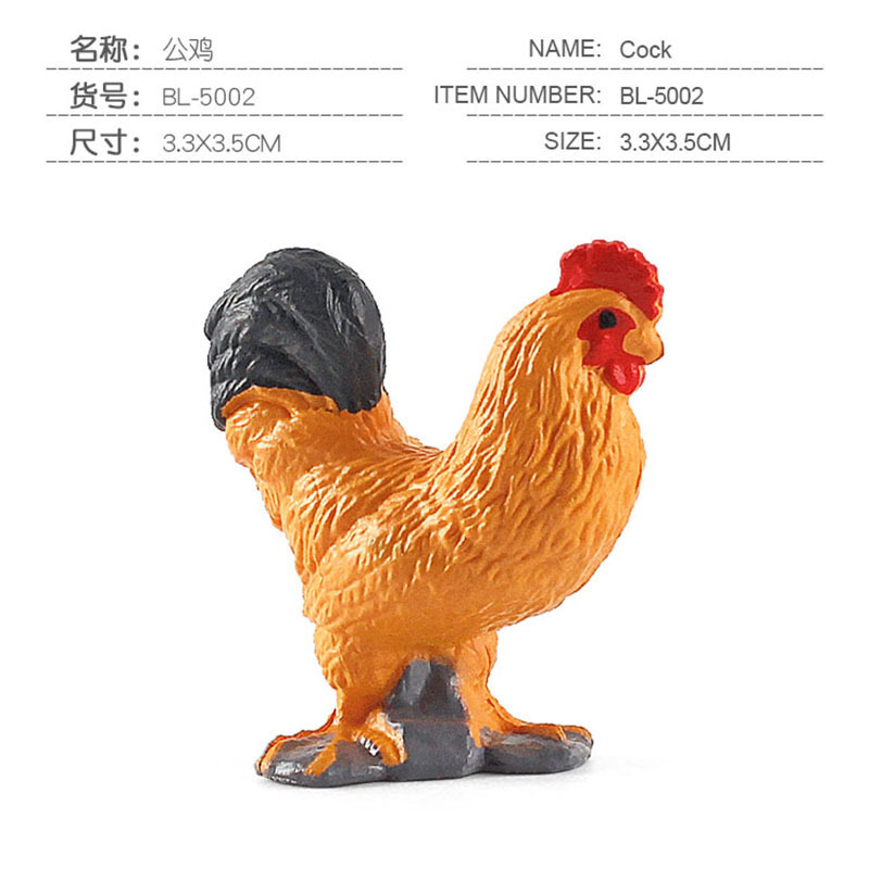 Simulación Granja modelo de juguete mini pollo pato ganso ganado ovejas aves de corral modelo Pequeño Animal Modelo En Miniatura Traje transfronterizo