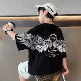 百搭童装男童夏装2025新款中大童夏季酷帅短袖儿童运动夏款男孩潮
