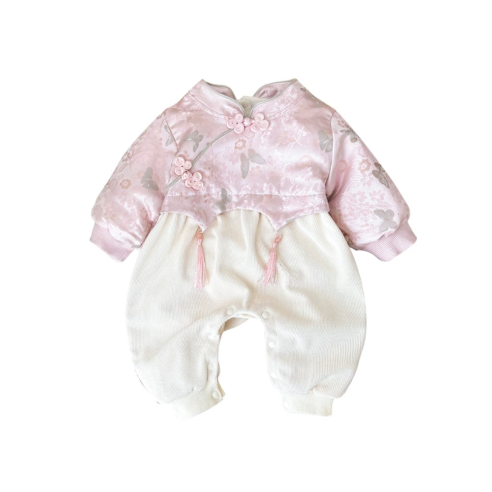 Children's overall, demi-season fleece bodysuit girl's, Chinese style