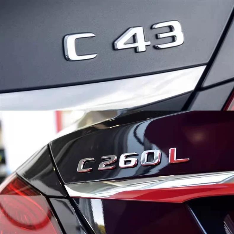 Mercedes-Benz E300L C260L C200L rear emblem, custom lettering for car decoration, E-Class and C-Class black rear car sticker