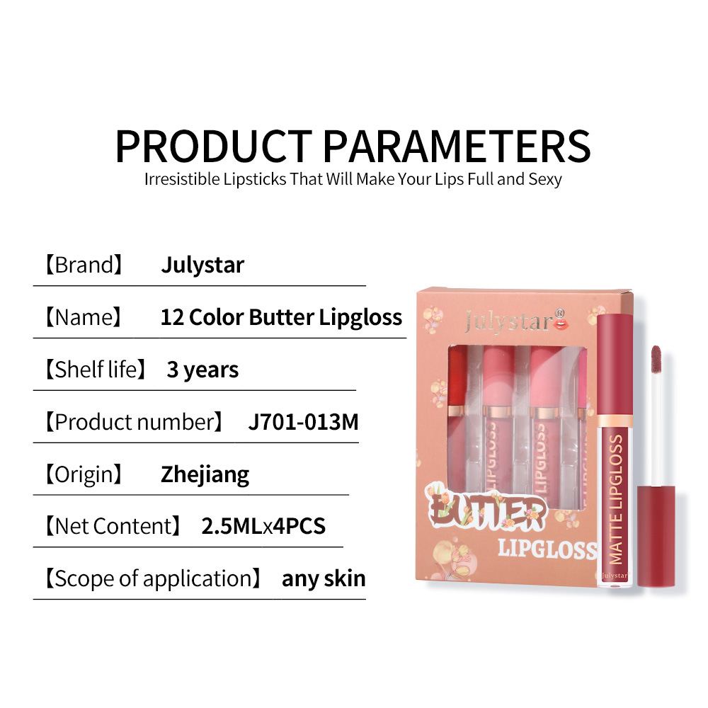 carina Set di rossetti perlescenti idratanti a lunga tenuta con gloss ad acqua, specchio naturale tridimensionale e non sbiadiscono_voghion.com