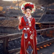 土家族服装盛装新款湘西少数民族成人服饰苗族复古演出旅拍三件套