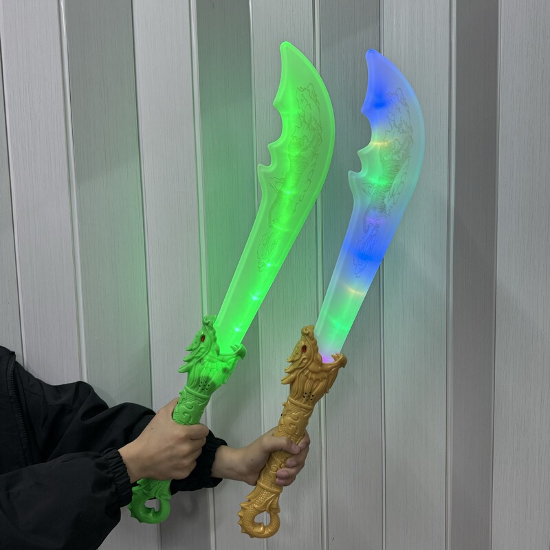 New Luminous Dragon Tiger Knife Dragon Head Knife Light Effective Luminous Large Knife Dragon Scale Knife Children's Toy Scenic Game Knife