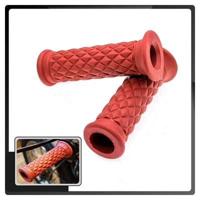 Motorcycle Handle Cover — TPU, diamond-shaped retro handlebar grips