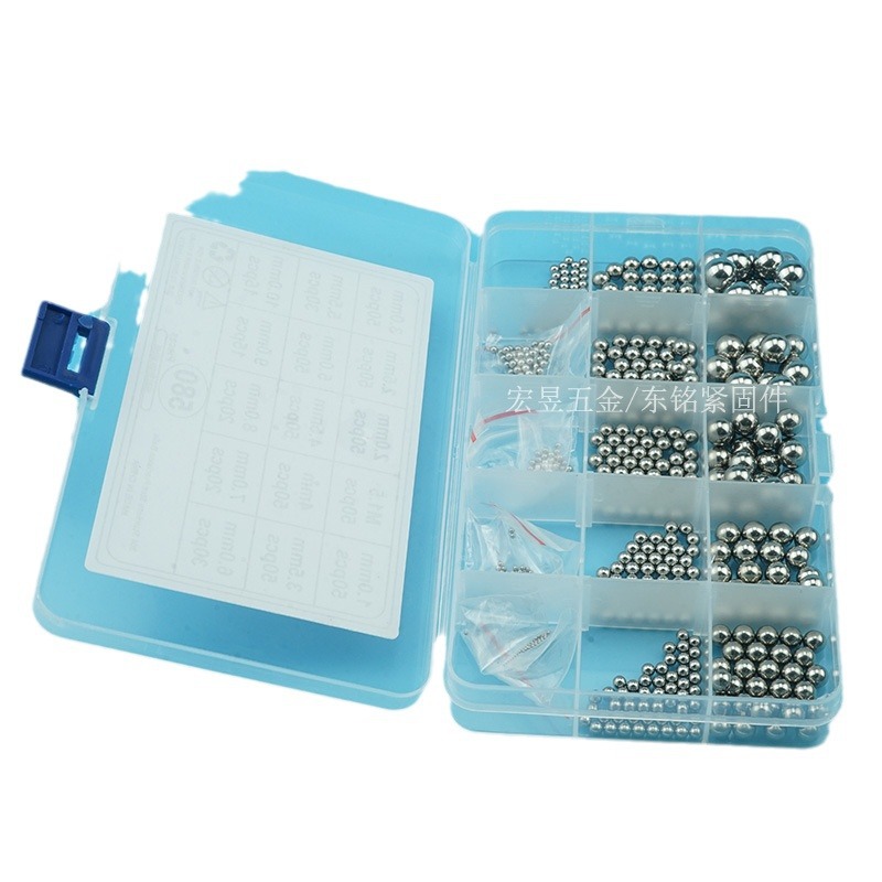 Alta calidad 580 unids acero inoxidable 304 bola de acero 1,0-10,0 combinación traje en caja de comercio exterior transfronterizo