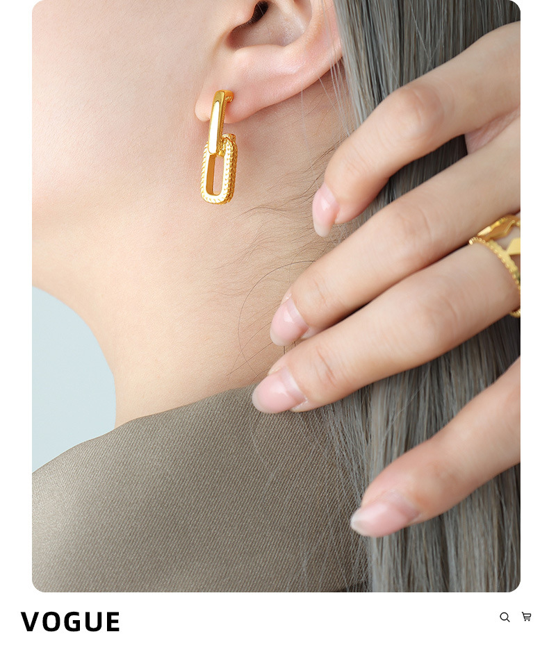 Fashion Geometric Titanium Steel Plating Earrings 1 Pair