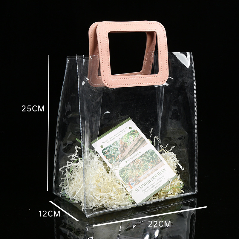 pvcギフトバッグ子供の日のギフトバッグカスタム透明ギフトプラスチック包装結婚式のキャンディートートバッグバッチ|undefined