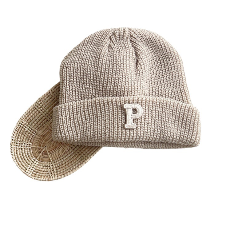Qiu Nan Korean Children's Hats Autumn and Winter 2026 New Style Ins Letter Baby Pullover Hat Baby Woolen Hat Wholesale