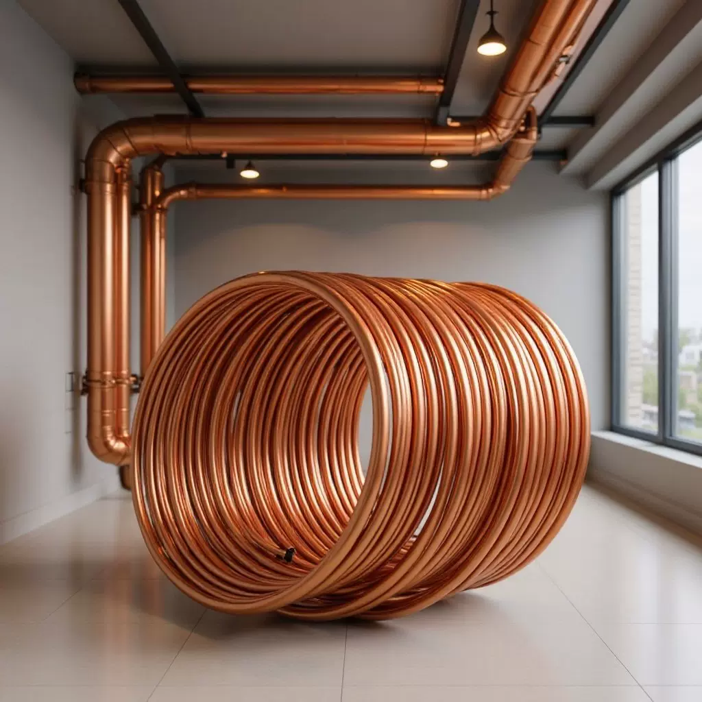 TP2薄厚壁脱氧紫铜管R410A紫铜盘管T2蚊香盘管高纯度紫铜圆管切割