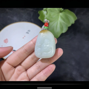 Jin Yu Tang blooms to see Buddha's exquisite Xinjiang Hetian jade sugar white Xinjiang Qiemo material exquisite workmanship with authority certificate