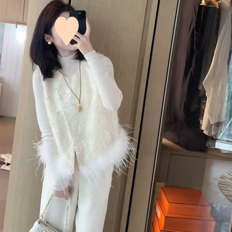香风新款鸵鸟中式背心国风外套女2025提花上衣拼接气质外穿马甲|undefined