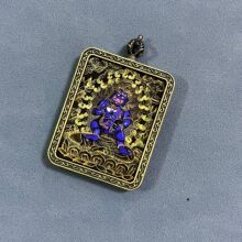 非纯手绘黑财神唐卡吊坠项链景区夜市平安招财配饰纪念品代发吊牌