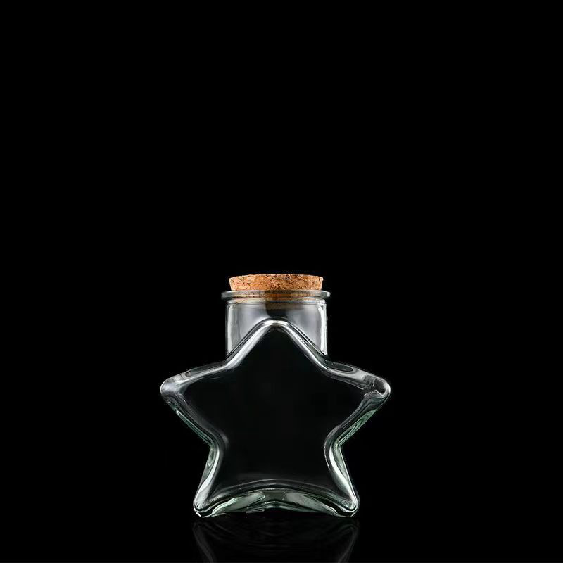 Botella de vidrio de deseo tapones de madera botella grande deseo flotante botella de estrella de suerte origami de alto valor de belleza pequeña botella vacía adornos