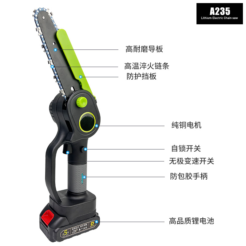 Pequeño Mini 4 pulgadas 6 pulgadas sin escobillas sierra eléctrica de litio alta rama Sierra cortar árboles poda ramas de poda sierra de cadena eléctrica inalámbrica de alta velocidad