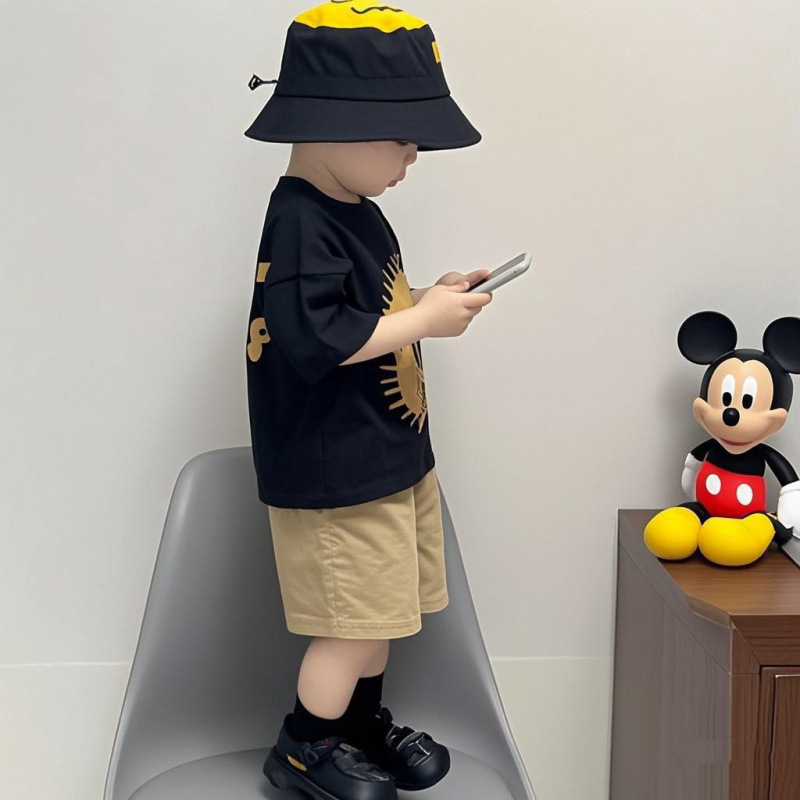 男の子サマースーツ2025新作子供服ハンサムボーイベビー半袖オーバーオールハンサムツーピースセット|undefined