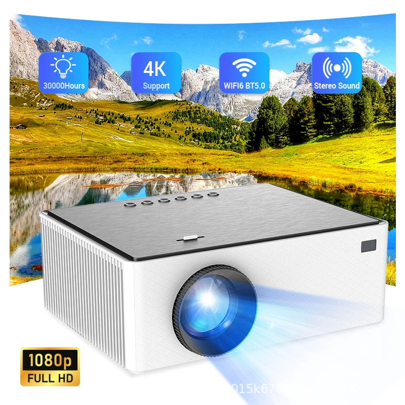 Переносной домашний проектор с кросс-бордер 1080P/WIFI, экран проекции на мобильном телефоне, проекция на стену спальни, проектор 4K, дневной просмотр