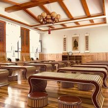 国学桌学校课桌椅双人培训班中式仿古书法桌茶道古琴桌凳围棋桌