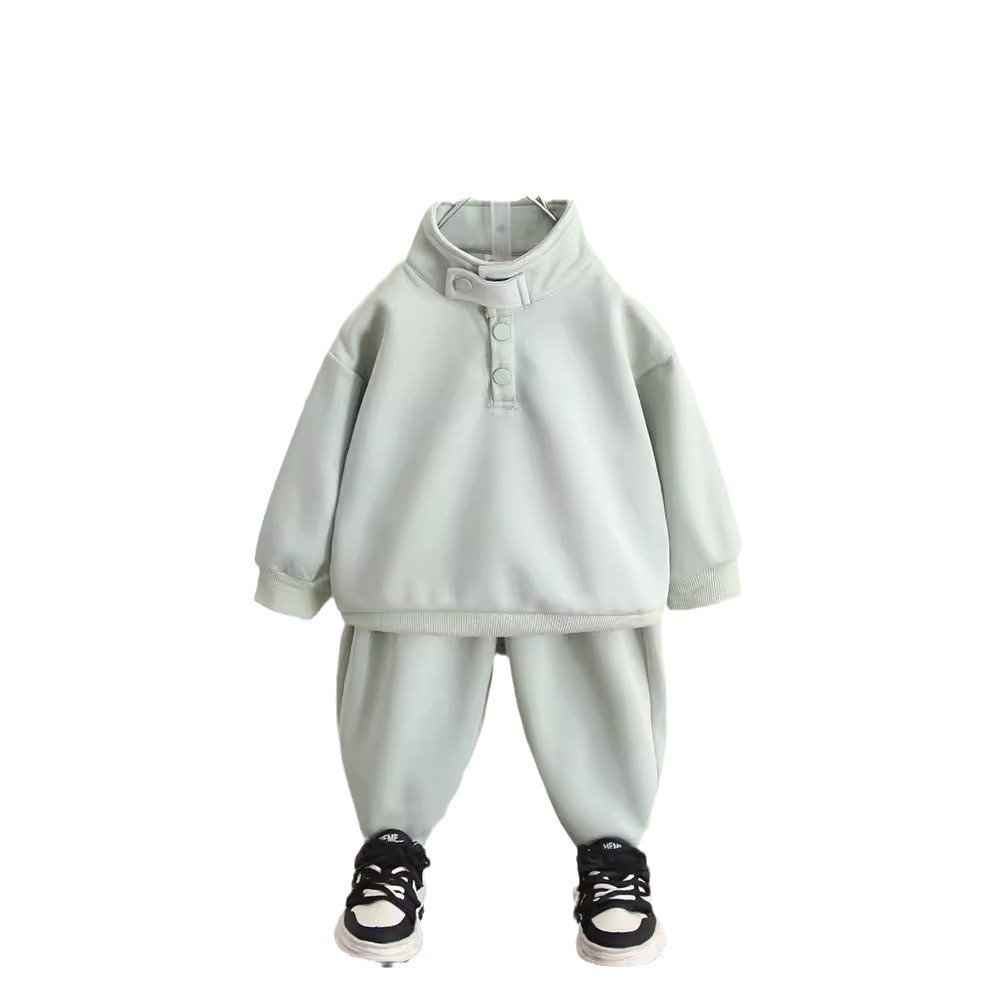 5985 traje de otoño para niños 2025 nuevo suéter atractivo de moda para niños de dos piezas ropa deportiva de primavera y otoño para niños