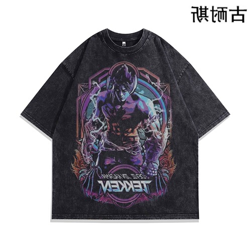 LAZADA Summer Vintage Washed Women's Loose Hip-Hop Streetwear Pure Cotton Short-Sleeve T-Shirt In Trend