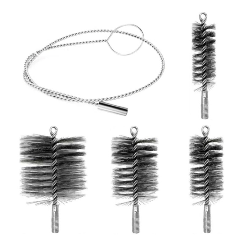 Steel Wire Pipe Brush for Cleaning Chimney Holes, Inner Pipe Rust Removal and Polishing, Round Steel Wire Brush Cleaning Tool