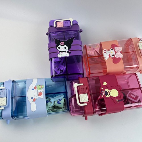 Cartoon Plastic Cup Cute Dual-Drinking Cup Portable On-the-Go Cup High-End Sipper Cup TH02122