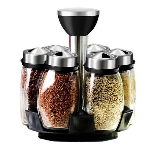 Kitchen Home Seasoning Set Condiment Jar Creative Rotating Seasoning Bottle Condiment Box Glass Seasoning Bottle