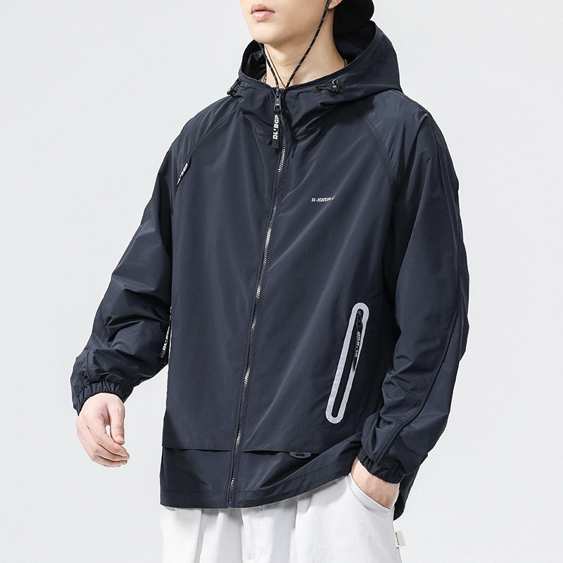 Summer Fashionable Lightweight Sunscreen Jacket Men's UV Protection plus size Summer Men's Outdoor Fishing Sunscreen Fashion