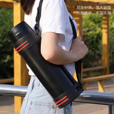 不锈钢保温壶旅游壶保温杯子大容量户外运动保冷水壶便携车载|ru