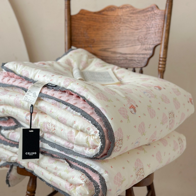 면 거즈 비니 퀼트 - 연인 강아지