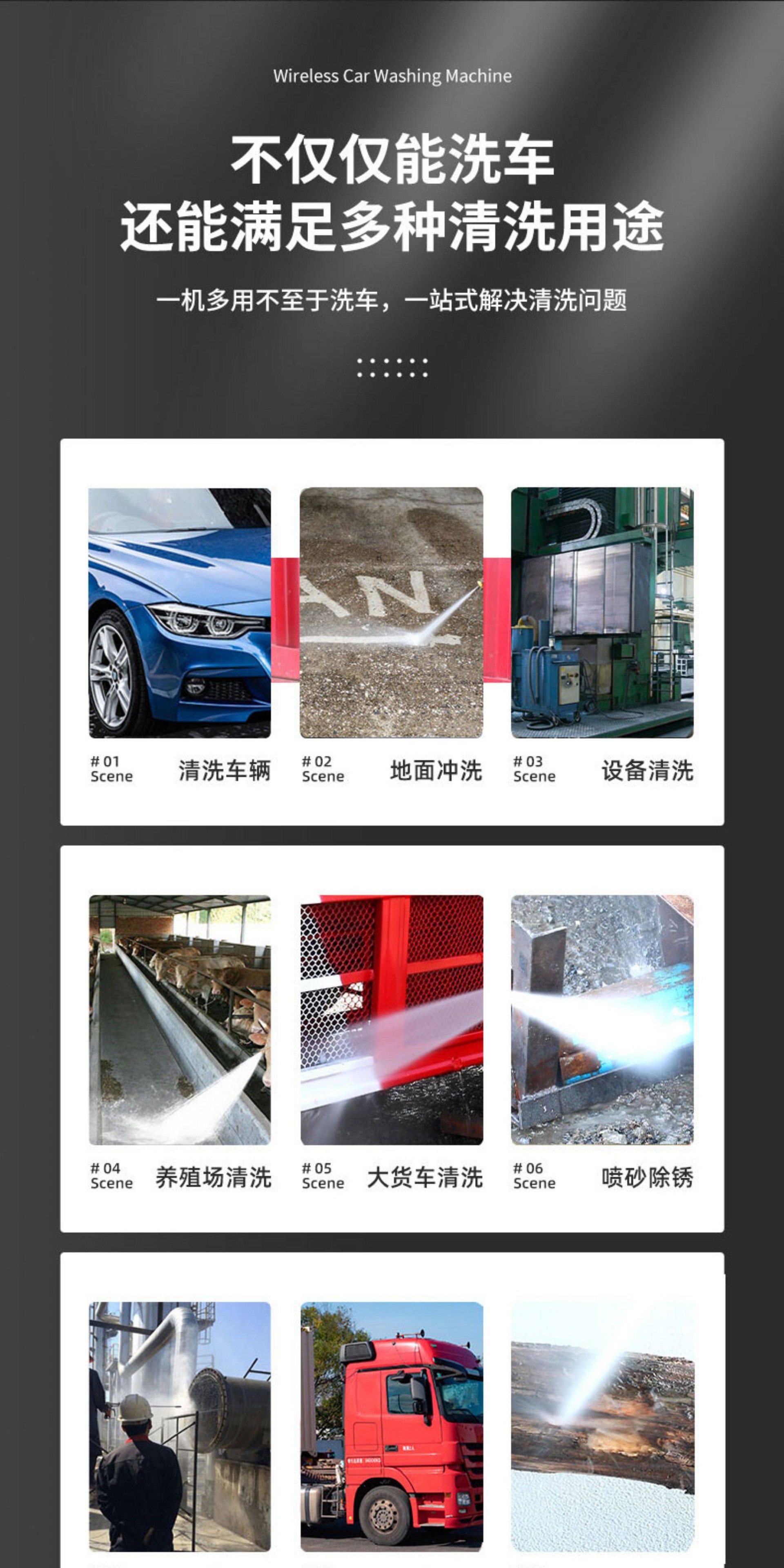 Black Cat High-Pressure High-Power Car Washing Machine 380V Industrial Cleaning Machine 220V Household Farm Commercial Car Washing Tool