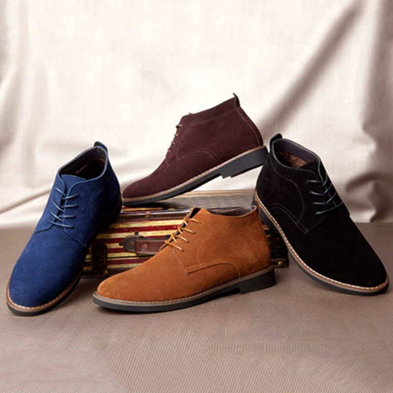 Мужские высокие замшевые ботинки «Мартин» осень 2024, деловые кожаные ботинки, универсальные, в стиле ретро, трендовые, большие размеры, для трансграничной торговли