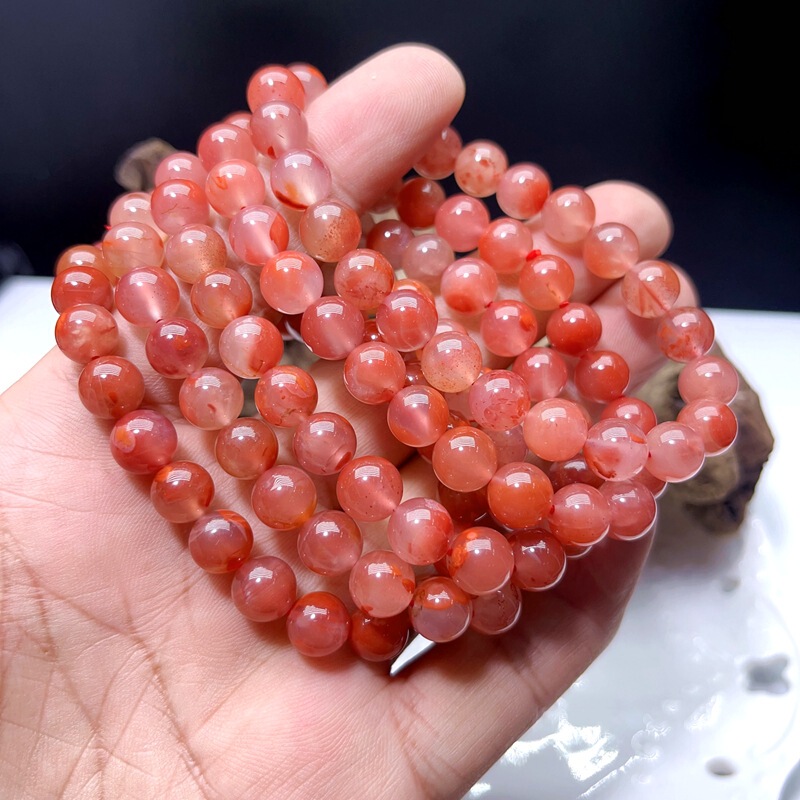 Donghai Factory Wholesale Natural Southern Red Crystal Bracelet Crystal Hydrating Glossy Men's and Women's Jewelry Birthday Gift