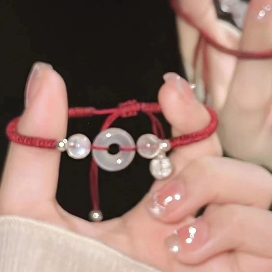 Handmade Chinese Style Woven Fu Brand Buckle Fu Brand Antique Ping An Red Rope Bracelet Bracelet Bracelet Girlfriend Couple Bracelet Gift