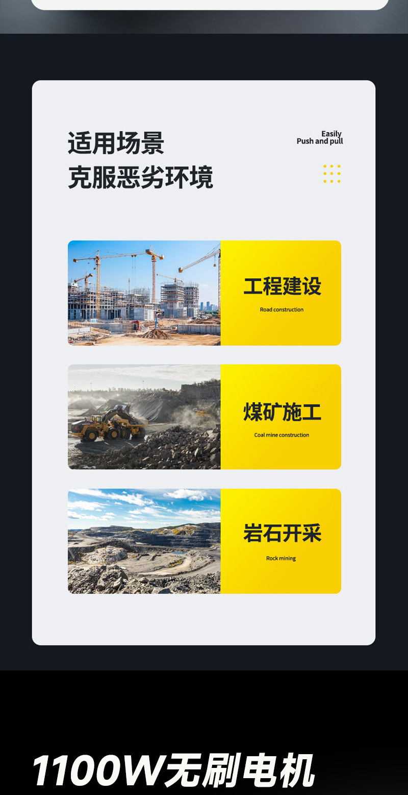 Diesel-powered piston air compressor for mining tunnels, mobile air compressor for outdoor construction sites