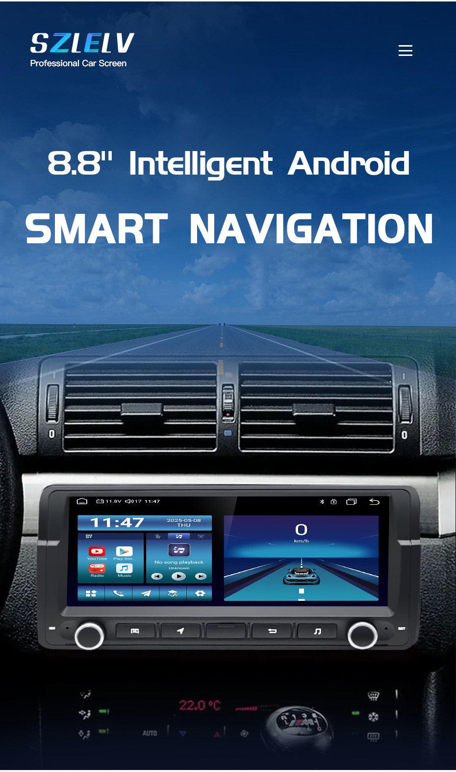 8.8inch Suitable for Bmw 3 Series E46 Mg Zt Rover75 Car Central Control Screen Navigation Bluetooth Reversing Image