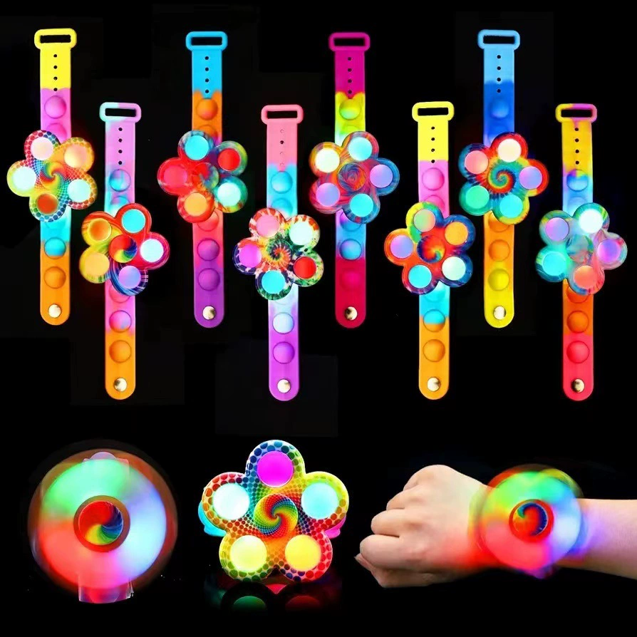 Children's glowing bubble gyro bracelet, creative spinning gyro watch, kindergarten gift, decompression toy