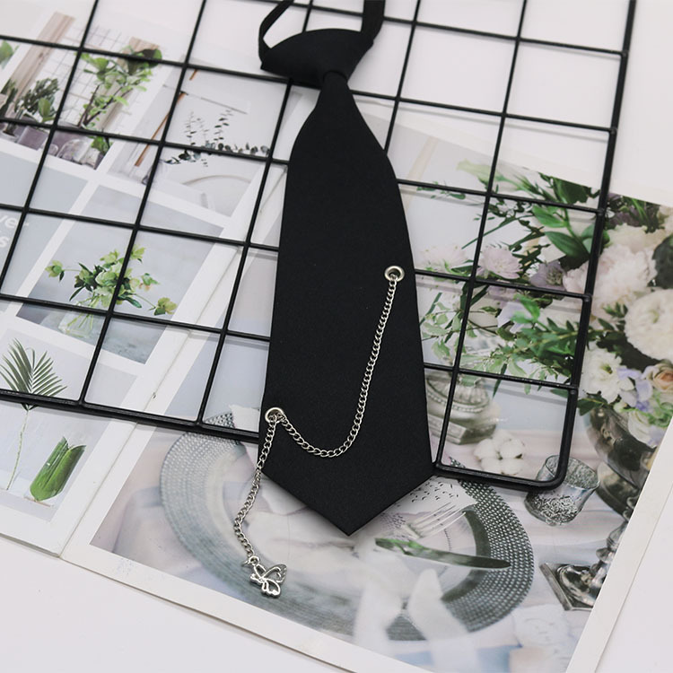 Fu Shuai original amor mariposa cadena libre negro tie ins femenino con estilo de la Universidad JK camisa uniforme moda