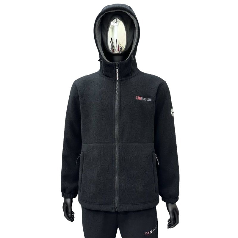 [9819] exportación a Noruega con capucha individual forrada de lana engrosada chaqueta de abrigo de hombre a prueba de frío cálido polar de doble cara