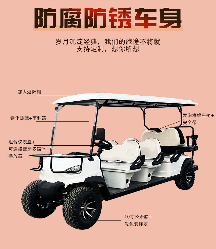 Manufacturer Customized 4-Seater 6-Seater Electric Golf Cart to Cut down the Hotel Vip Reception Car Electric Golf Cart