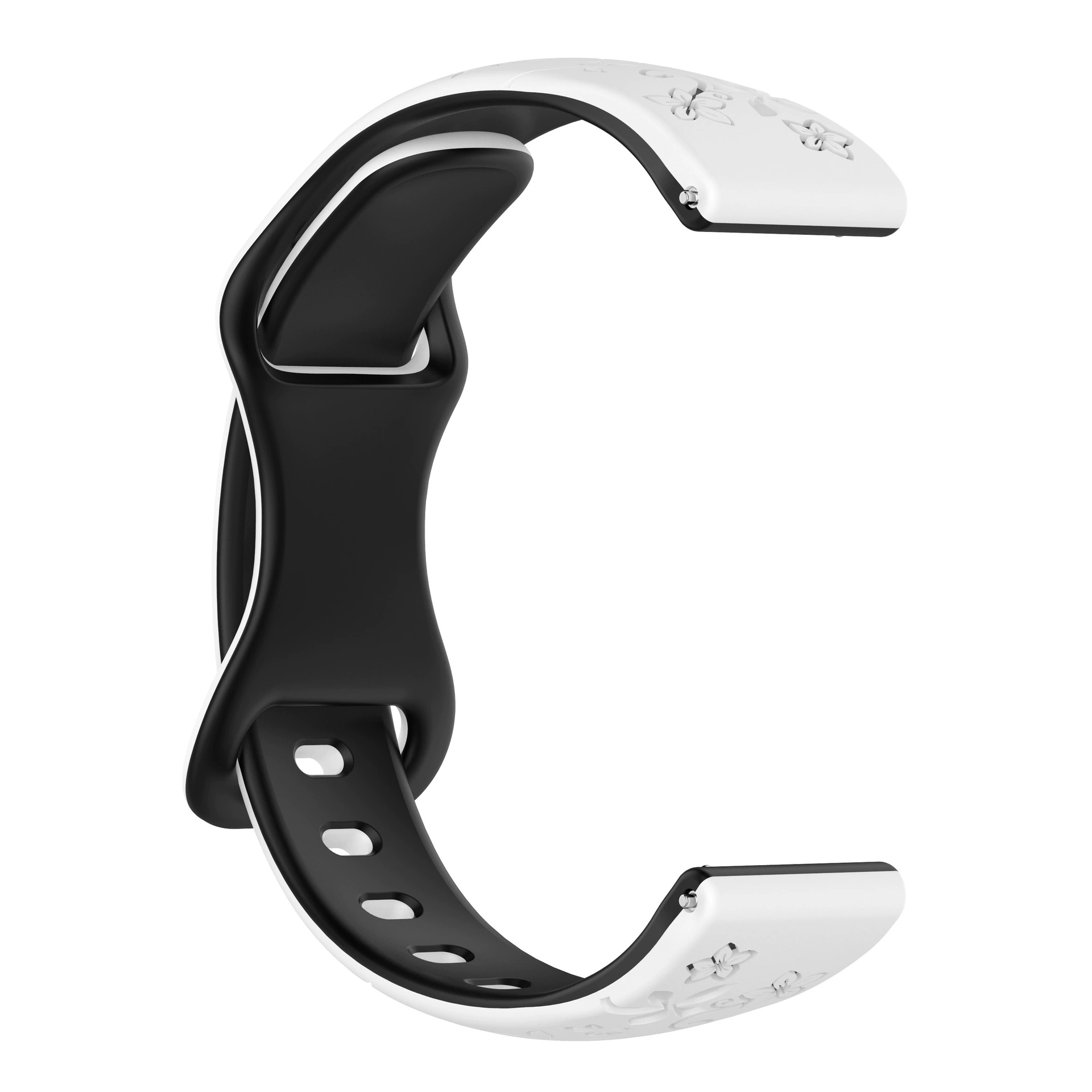 Совместимо с Samsung Huawei Huami Garmin, двухцветный тисненый силиконовый ремешок для талии 12/16/18/20/22 мм