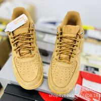 Кроссовки Nike Air Force 1, пшеничные кроссовки для мужчин и женщин, спортивная обувь
