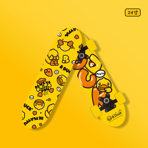 Disney Marvel Kids' 4-Wheel Mickey and Donald Duck Skateboard for Beginners, Students, Cartoon Skateboard for Boys and Girls