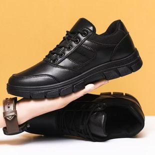 Sports Men's Shoes Spring Outdoor Training Shoes Casual Shoes Non-Slip Soft Sole Breathable Black Men's Shoes Leather Casual Shoes