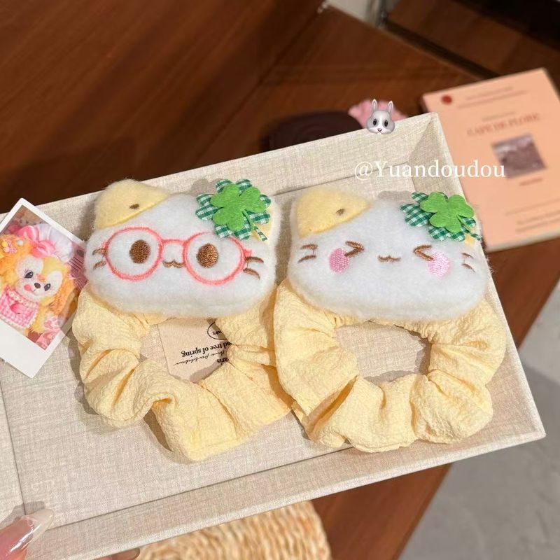 四叶草幸运小猫发圈发绳可爱卡通表情猫咪皮筋学生丸子头头绳礼物|undefined